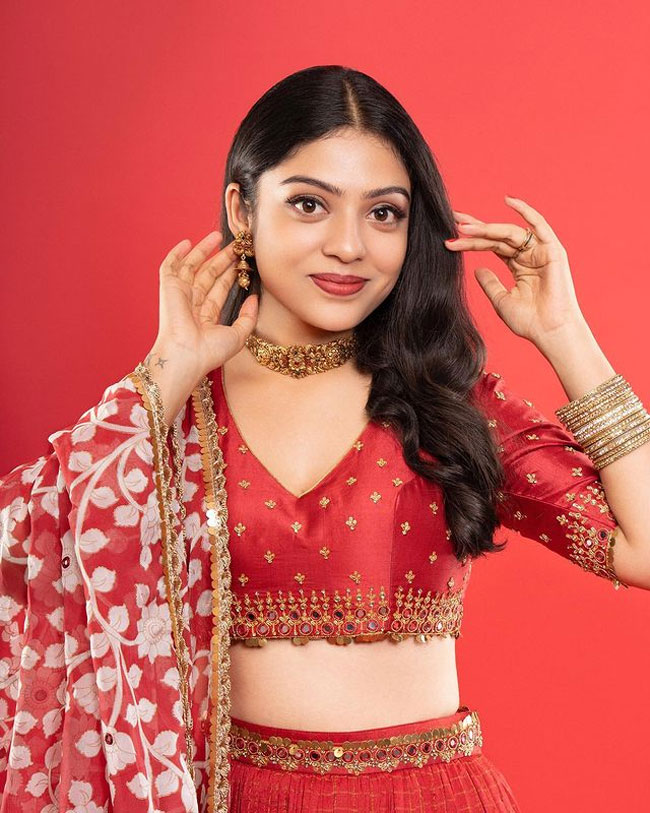 Adorable Pics Of Varsha Bollamma In Colorful Dress